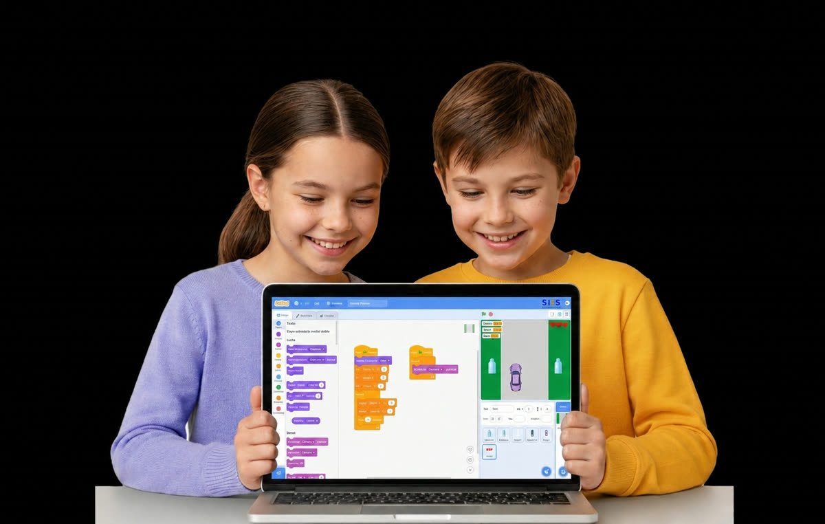 Enfants apprenant la programmation Scratch en ligne, Smart Kids School Suisse